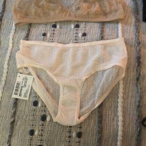 American Apparel Pale pink hipster brief geo lace